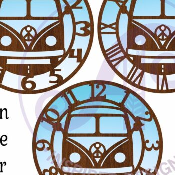 Intra απο ξύλο plywood 3mm-4mm πάχος – Αρχεία κοπής με λέιζερ ρολογιού τοίχου Peace Van Δίασταση  40x30 cm INTRAFABR-105962873 - Image 4