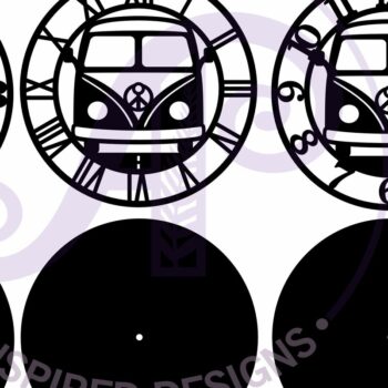 Intra απο ξύλο plywood 3mm-4mm πάχος – Αρχεία κοπής με λέιζερ ρολογιού τοίχου Peace Van Δίασταση  40x30 cm INTRAFABR-105962873 - Image 5