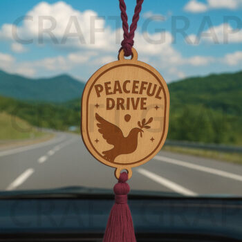 Intra απο ξύλο plywood 3mm-4mm πάχος – Peaceful Drive Hanger Car Δίασταση  20x20 cm INTRAFABR-124432907 - Image 1