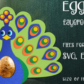 Intra απο ξύλο plywood 3mm-4mm πάχος – Πρότυπο θήκης αυγών σοκολάτας παγωνιού Δίασταση  20x20 cm INTRAFABR-27190895 - Image 1