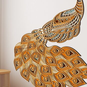 Intra απο ξύλο plywood 3mm-4mm πάχος – Πρότυπο κοπής παγωνιού Δίασταση  20x20 cm INTRAFABR-32289262 - Image 1