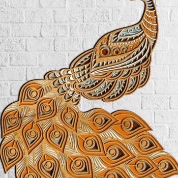 Intra απο ξύλο plywood 3mm-4mm πάχος – Πρότυπο κοπής παγωνιού Δίασταση  20x20 cm INTRAFABR-32289262 - Image 3