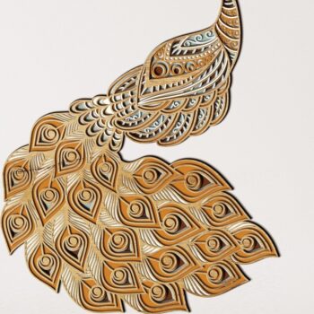 Intra απο ξύλο plywood 3mm-4mm πάχος – Πρότυπο κοπής παγωνιού Δίασταση  20x20 cm INTRAFABR-32289262 - Image 4