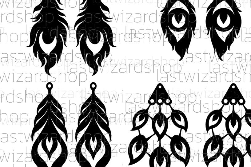 Intra απο ξύλο plywood 3mm-4mm πάχος – Σκουλαρίκια Peacock Feather, Leaf Faux Δίασταση  5x5 cm INTRAFABR-25097441