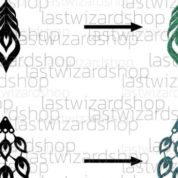 Intra απο ξύλο plywood 3mm-4mm πάχος – Σκουλαρίκια Peacock Feather, Leaf Faux Δίασταση 5x5 cm INTRAFABR-25097441 - Image 2