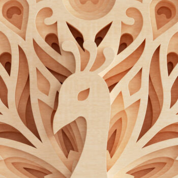 Intra απο ξύλο plywood 3mm-4mm πάχος – Peacock Mandala 3D Layered Δίασταση  20x20 cm INTRAFABR-21654422 - Image 5