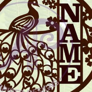 Intra απο ξύλο plywood 3mm-4mm πάχος – Πινακίδα ονόματος Peacock Δίασταση 20x20 cm INTRAFABR-67412494