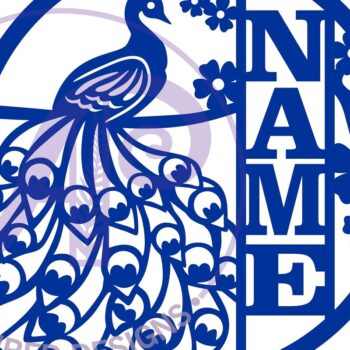 Intra απο ξύλο plywood 3mm-4mm πάχος – Πινακίδα ονόματος Peacock Δίασταση 20x20 cm INTRAFABR-67412494 - Image 2