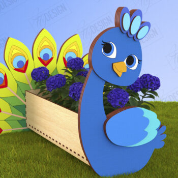 Intra απο ξύλο plywood 3mm-4mm πάχος – Peacock Planter | Διακόσμηση για εξωτερικούς χώρους Δίασταση  20x20 cm INTRAFABR-120638177 - Image 1