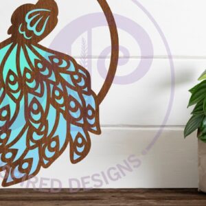 Intra απο ξύλο plywood 3mm-4mm πάχος – Αρχείο κοπής με λέιζερ Peacock Sign Δίασταση  40x30 cm INTRAFABR-99096593