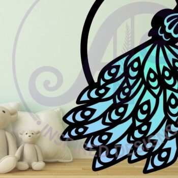 Intra απο ξύλο plywood 3mm-4mm πάχος – Αρχείο κοπής με λέιζερ Peacock Sign Δίασταση  40x30 cm INTRAFABR-99096593 - Image 2