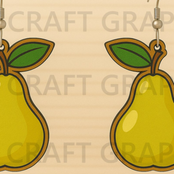 Intra απο ξύλο plywood 3mm-4mm πάχος – Αχλάδι Σκουλαρίκια Δίασταση  5x5 cm INTRAFABR-123671216 - Image 1