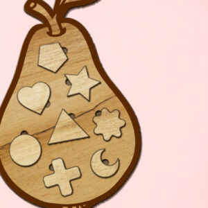 Intra απο ξύλο plywood 3mm-4mm πάχος – Παζλ σε σχήμα αχλαδιού για παιδιά, κομμένα αρχεία Δίασταση 20x20 cm INTRAFABR-88008404