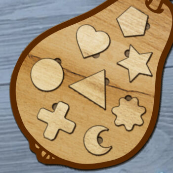 Intra απο ξύλο plywood 3mm-4mm πάχος – Παζλ σε σχήμα αχλαδιού για παιδιά, κομμένα αρχεία Δίασταση 20x20 cm INTRAFABR-88008404 - Image 2