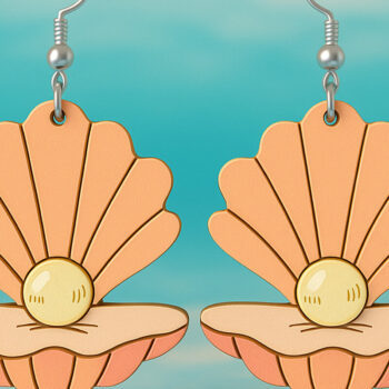 Intra απο ξύλο plywood 3mm-4mm πάχος – Pearl Shell Earrings File Δίασταση 5x5 cm INTRAFABR-123757397 - Image 1