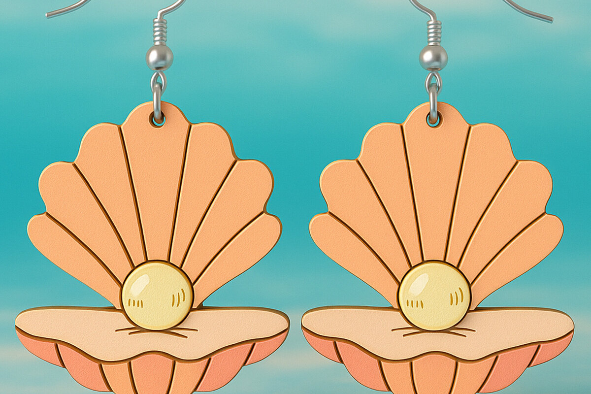 Intra απο ξύλο plywood 3mm-4mm πάχος – Pearl Shell Earrings File Δίασταση  5x5 cm INTRAFABR-123757397