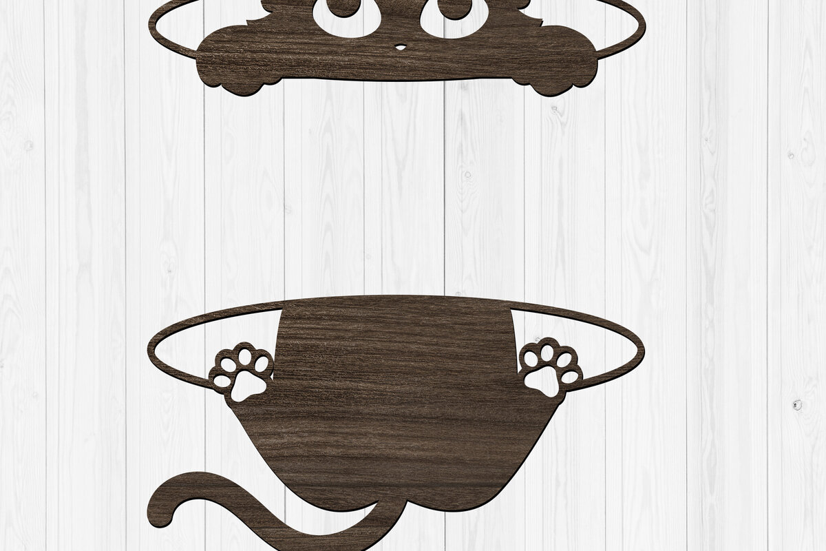 Intra απο ξύλο plywood 3mm-4mm πάχος – Peekaboo Cat Wall Art Δίασταση  40x30 cm INTRAFABR-117564948