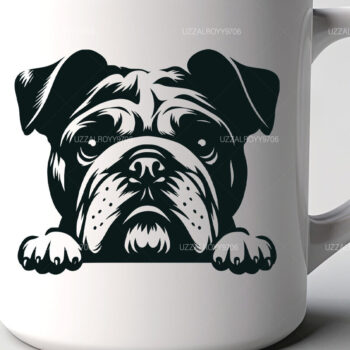 Intra απο ξύλο plywood 3mm-4mm πάχος – Peeking Bulldog, English Bulldog Δίασταση 20x20 cm INTRAFABR-101676802 - Image 2