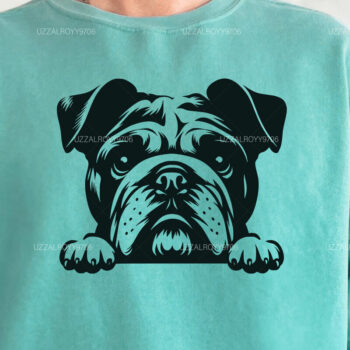 Intra απο ξύλο plywood 3mm-4mm πάχος – Peeking Bulldog, English Bulldog Δίασταση 20x20 cm INTRAFABR-101676802 - Image 3