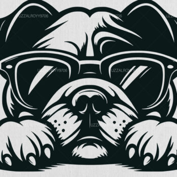 Intra απο ξύλο plywood 3mm-4mm πάχος – Peeking Bulldog, English Bulldog Δίασταση 20x20 cm INTRAFABR-101676934 - Image 1