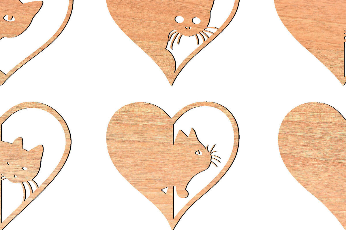 Intra απο ξύλο plywood 3mm-4mm πάχος – ΠακέτοPeeking Cat Δίασταση  20x20 cm INTRAFABR-63634257