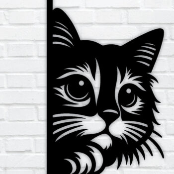 Intra απο ξύλο plywood 3mm-4mm πάχος – Peeking Cat Laser DXF Δίασταση 20x20 cm INTRAFABR-97327868 - Image 1