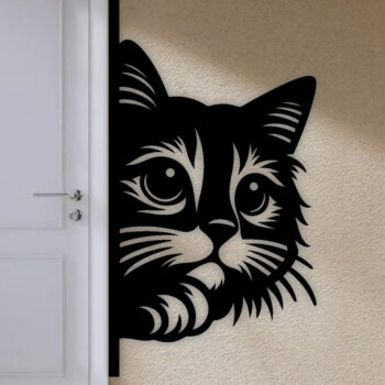 Intra απο ξύλο plywood 3mm-4mm πάχος – Peeking Cat Laser DXF Δίασταση 20x20 cm INTRAFABR-97327868 - Image 2