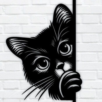 Intra απο ξύλο plywood 3mm-4mm πάχος – Peeking Cat Laser DXF Δίασταση 20x20 cm INTRAFABR-97328097 - Image 1