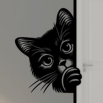 Intra απο ξύλο plywood 3mm-4mm πάχος – Peeking Cat Laser DXF Δίασταση 20x20 cm INTRAFABR-97328097 - Image 3