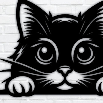 Intra απο ξύλο plywood 3mm-4mm πάχος – Peeking Cat Laser DXF Δίασταση 20x20 cm INTRAFABR-97328239 - Image 1