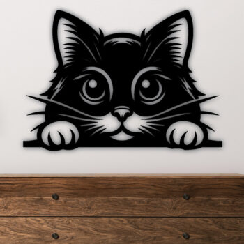 Intra απο ξύλο plywood 3mm-4mm πάχος – Peeking Cat Laser DXF Δίασταση 20x20 cm INTRAFABR-97328239 - Image 2