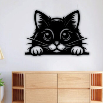 Intra απο ξύλο plywood 3mm-4mm πάχος – Peeking Cat Laser DXF Δίασταση 20x20 cm INTRAFABR-97328239 - Image 3