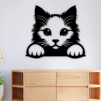 Intra απο ξύλο plywood 3mm-4mm πάχος – Peeking Cat Laser DXF Δίασταση 20x20 cm INTRAFABR-97328391 - Image 3