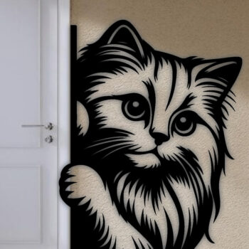 Intra απο ξύλο plywood 3mm-4mm πάχος – Peeking Cat Laser DXF Δίασταση  20x20 cm INTRAFABR-97328494 - Image 2