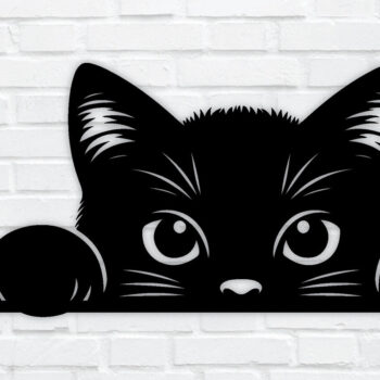 Intra απο ξύλο plywood 3mm-4mm πάχος – Peeking Cat Laser DXF Δίασταση  20x20 cm INTRAFABR-97328541 - Image 1