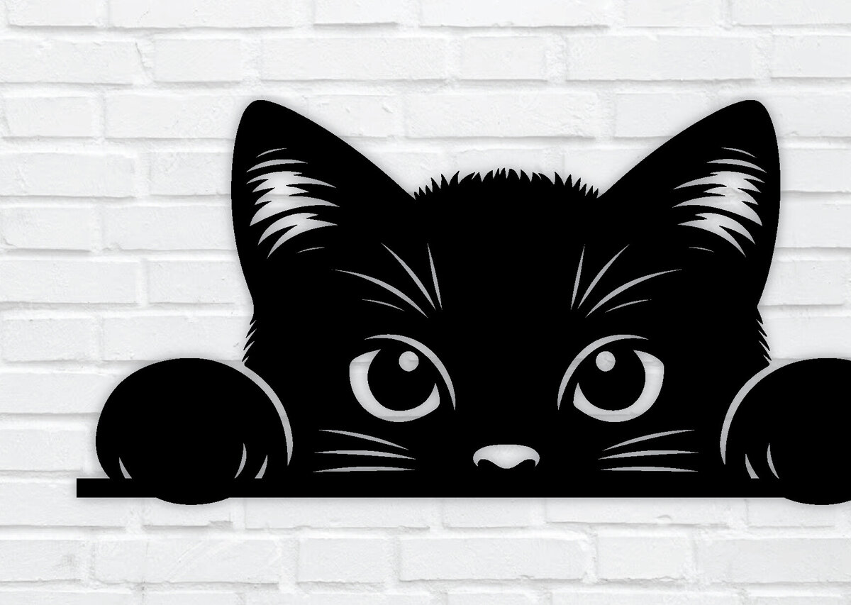 Intra απο ξύλο plywood 3mm-4mm πάχος – Peeking Cat Laser DXF Δίασταση  20x20 cm INTRAFABR-97328541