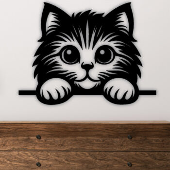 Intra απο ξύλο plywood 3mm-4mm πάχος – Peeking Cat Laser DXF Δίασταση  20x20 cm INTRAFABR-97327691 - Image 2