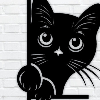 Intra απο ξύλο plywood 3mm-4mm πάχος – Peeking Cat Laser DXF, PNG Δίασταση  20x20 cm INTRAFABR-97328158 - Image 1