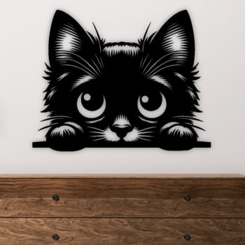 Intra απο ξύλο plywood 3mm-4mm πάχος – Peeking Cat Laser DXF, PNG Δίασταση  20x20 cm INTRAFABR-97328323 - Image 2