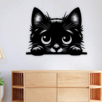 Intra απο ξύλο plywood 3mm-4mm πάχος – Peeking Cat Laser DXF, PNG Δίασταση  20x20 cm INTRAFABR-97328323 - Image 3