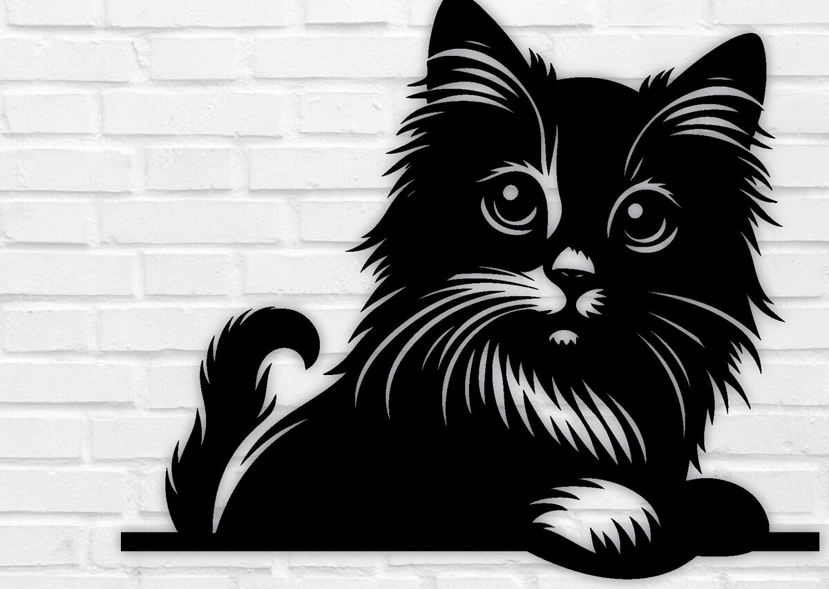 Intra απο ξύλο plywood 3mm-4mm πάχος – Peeking Cat Laser DXF, PNG Δίασταση  20x20 cm INTRAFABR-97328443