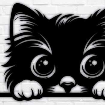 Intra απο ξύλο plywood 3mm-4mm πάχος – Peeking Cat Laser DXF, PNG Δίασταση 20x20 cm INTRAFABR-97327806 - Image 1