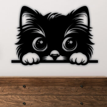 Intra απο ξύλο plywood 3mm-4mm πάχος – Peeking Cat Laser DXF, PNG Δίασταση 20x20 cm INTRAFABR-97327806 - Image 2