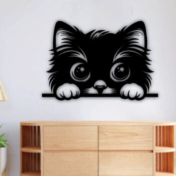 Intra απο ξύλο plywood 3mm-4mm πάχος – Peeking Cat Laser DXF, PNG Δίασταση 20x20 cm INTRAFABR-97327806 - Image 3