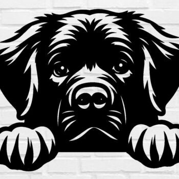 Intra απο ξύλο plywood 3mm-4mm πάχος – Αρχείο αποκοπής Laser Peeking Dog Δίασταση  20x20 cm INTRAFABR-97404089 - Image 1