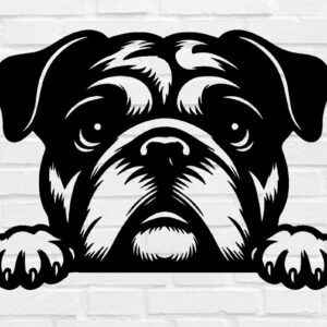 Intra απο ξύλο plywood 3mm-4mm πάχος –  κομμένου αρχείου Laser Peeking Dog Δίασταση  20x20 cm INTRAFABR-97403932