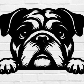 Intra απο ξύλο plywood 3mm-4mm πάχος –  κομμένου αρχείου Laser Peeking Dog Δίασταση  20x20 cm INTRAFABR-97403932 - Image 1