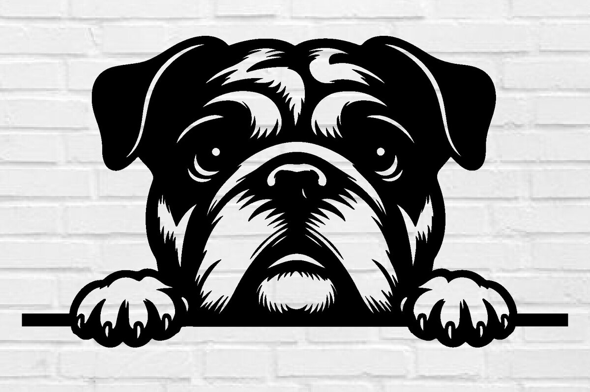 Intra απο ξύλο plywood 3mm-4mm πάχος –  κομμένου αρχείου Laser Peeking Dog Δίασταση  20x20 cm INTRAFABR-97403932