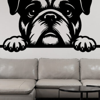 Intra απο ξύλο plywood 3mm-4mm πάχος –  κομμένου αρχείου Laser Peeking Dog Δίασταση  20x20 cm INTRAFABR-97403932 - Image 2