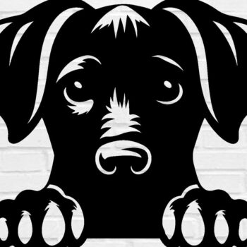 Intra απο ξύλο plywood 3mm-4mm πάχος –  κομμένου αρχείου Laser Peeking Dog Δίασταση  20x20 cm INTRAFABR-97403759 - Image 1